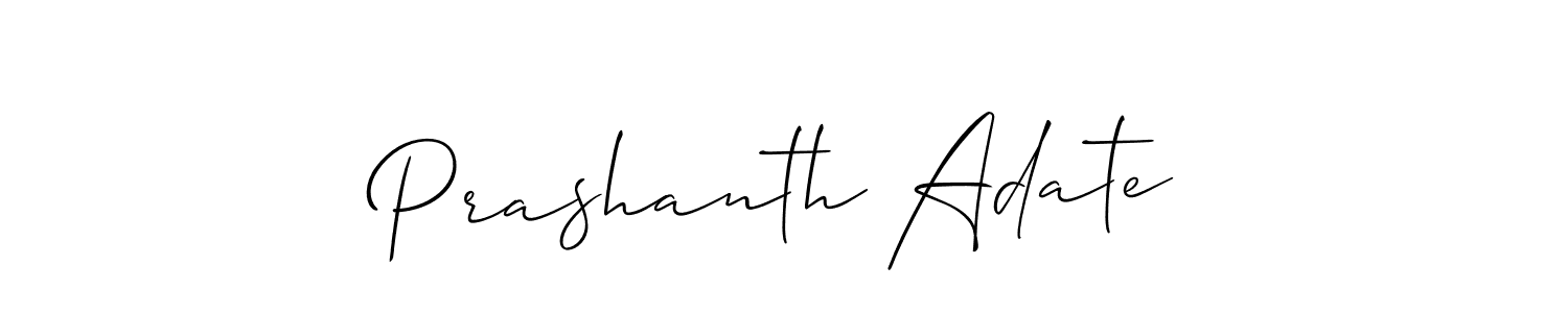 Make a beautiful signature design for name Prashanth Adate. With this signature (Allison_Script) style, you can create a handwritten signature for free. Prashanth Adate signature style 2 images and pictures png