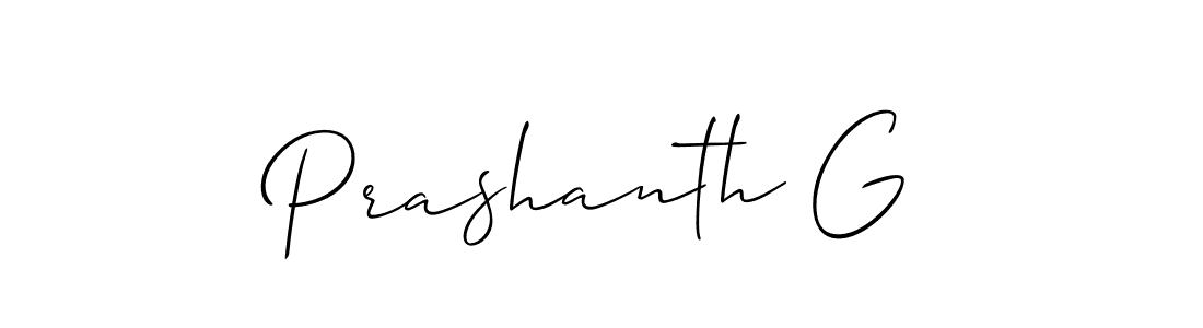 Use a signature maker to create a handwritten signature online. With this signature software, you can design (Allison_Script) your own signature for name Prashanth G. Prashanth G signature style 2 images and pictures png