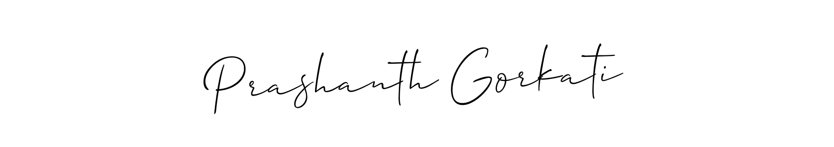 Make a short Prashanth Gorkati signature style. Manage your documents anywhere anytime using Allison_Script. Create and add eSignatures, submit forms, share and send files easily. Prashanth Gorkati signature style 2 images and pictures png