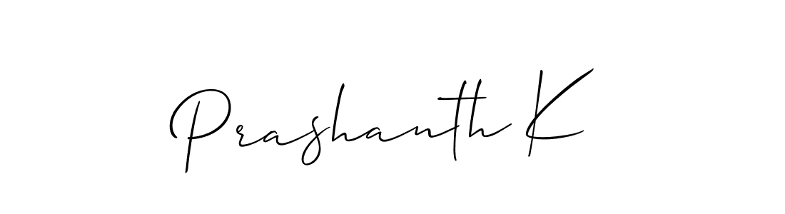 The best way (Allison_Script) to make a short signature is to pick only two or three words in your name. The name Prashanth K include a total of six letters. For converting this name. Prashanth K signature style 2 images and pictures png