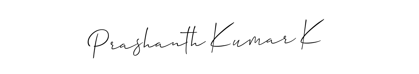 Make a beautiful signature design for name Prashanth Kumar K. With this signature (Allison_Script) style, you can create a handwritten signature for free. Prashanth Kumar K signature style 2 images and pictures png