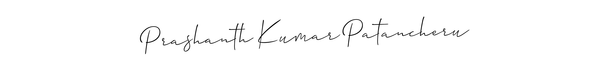 You should practise on your own different ways (Allison_Script) to write your name (Prashanth Kumar Patancheru) in signature. don't let someone else do it for you. Prashanth Kumar Patancheru signature style 2 images and pictures png