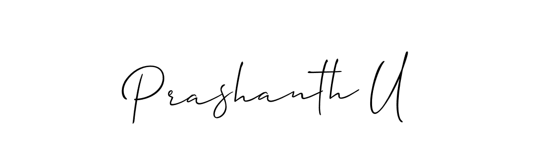 Make a beautiful signature design for name Prashanth U. With this signature (Allison_Script) style, you can create a handwritten signature for free. Prashanth U signature style 2 images and pictures png