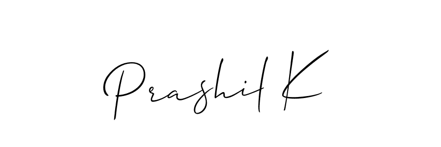Also we have Prashil K name is the best signature style. Create professional handwritten signature collection using Allison_Script autograph style. Prashil K signature style 2 images and pictures png