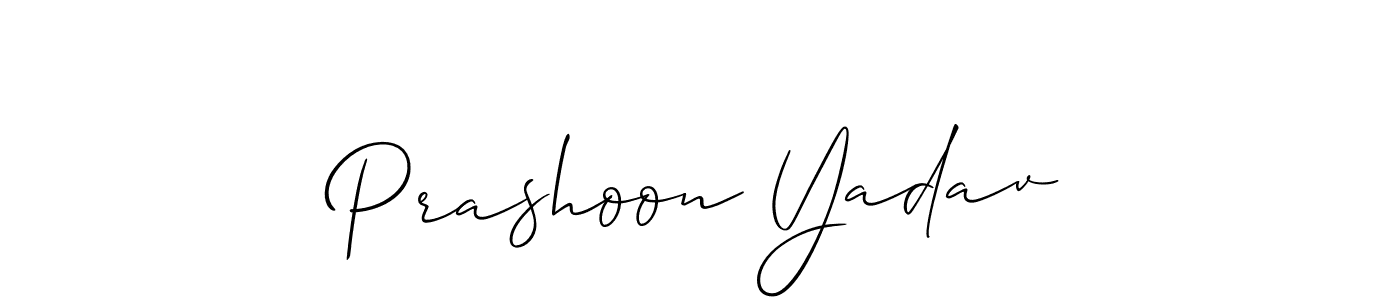 How to make Prashoon Yadav signature? Allison_Script is a professional autograph style. Create handwritten signature for Prashoon Yadav name. Prashoon Yadav signature style 2 images and pictures png