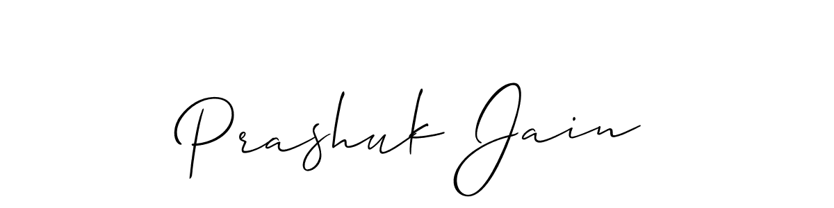 The best way (Allison_Script) to make a short signature is to pick only two or three words in your name. The name Prashuk Jain include a total of six letters. For converting this name. Prashuk Jain signature style 2 images and pictures png