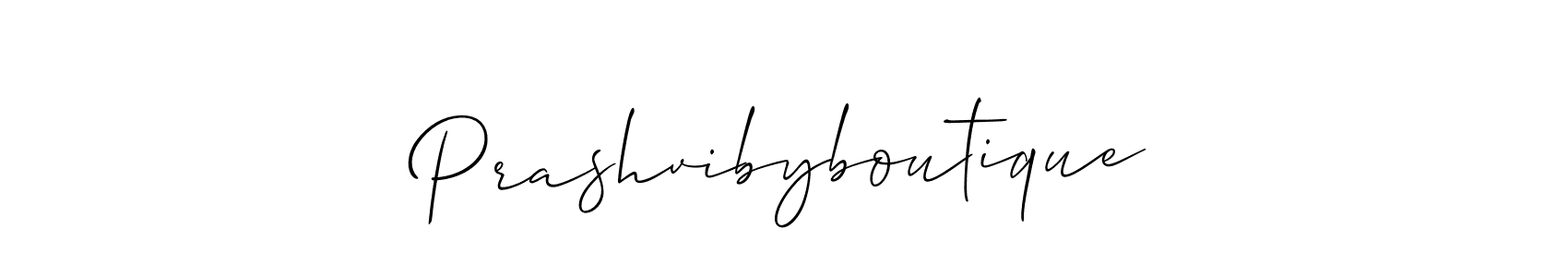 You should practise on your own different ways (Allison_Script) to write your name (Prashvibyboutique) in signature. don't let someone else do it for you. Prashvibyboutique signature style 2 images and pictures png
