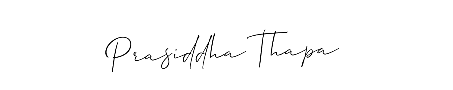 Design your own signature with our free online signature maker. With this signature software, you can create a handwritten (Allison_Script) signature for name Prasiddha Thapa. Prasiddha Thapa signature style 2 images and pictures png