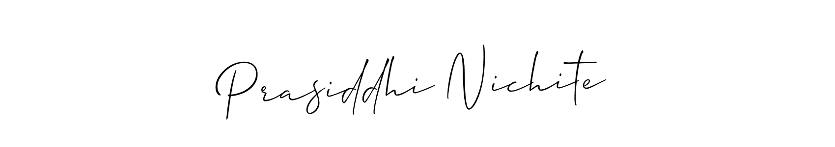 You should practise on your own different ways (Allison_Script) to write your name (Prasiddhi Nichite) in signature. don't let someone else do it for you. Prasiddhi Nichite signature style 2 images and pictures png