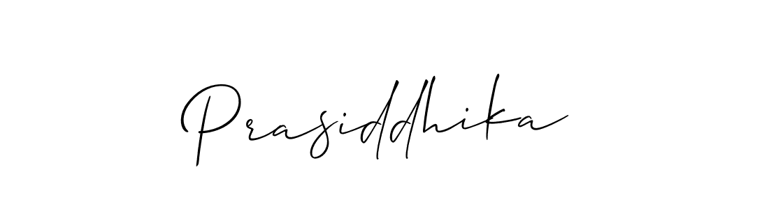 Use a signature maker to create a handwritten signature online. With this signature software, you can design (Allison_Script) your own signature for name Prasiddhika. Prasiddhika signature style 2 images and pictures png