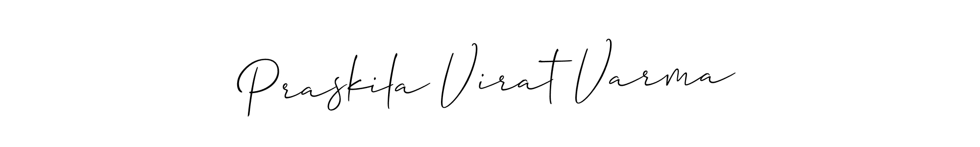 It looks lik you need a new signature style for name Praskila Virat Varma. Design unique handwritten (Allison_Script) signature with our free signature maker in just a few clicks. Praskila Virat Varma signature style 2 images and pictures png