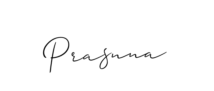 How to make Prasnna signature? Allison_Script is a professional autograph style. Create handwritten signature for Prasnna name. Prasnna signature style 2 images and pictures png