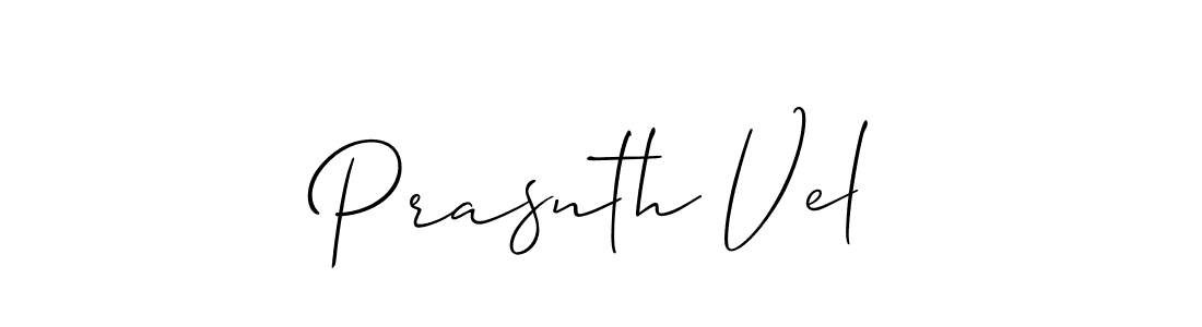 You should practise on your own different ways (Allison_Script) to write your name (Prasnth Vel) in signature. don't let someone else do it for you. Prasnth Vel signature style 2 images and pictures png