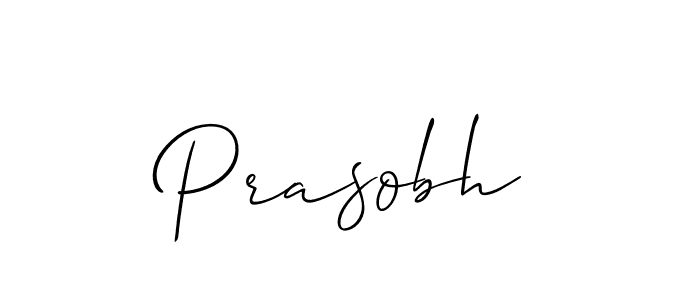 How to make Prasobh name signature. Use Allison_Script style for creating short signs online. This is the latest handwritten sign. Prasobh signature style 2 images and pictures png