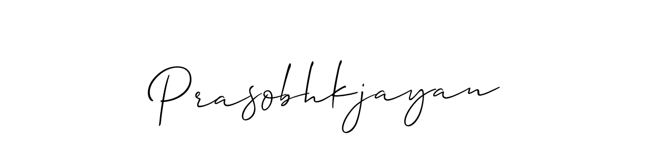 Allison_Script is a professional signature style that is perfect for those who want to add a touch of class to their signature. It is also a great choice for those who want to make their signature more unique. Get Prasobhkjayan name to fancy signature for free. Prasobhkjayan signature style 2 images and pictures png