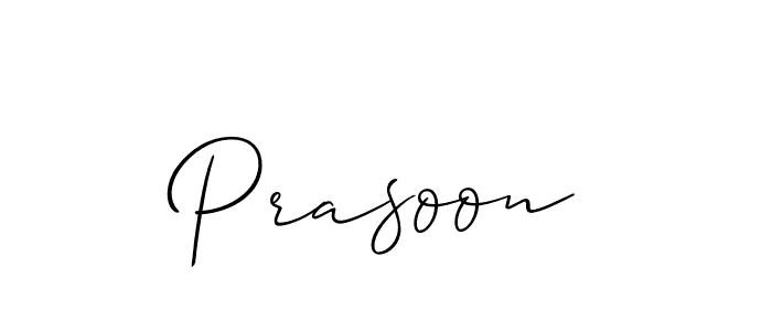 It looks lik you need a new signature style for name Prasoon. Design unique handwritten (Allison_Script) signature with our free signature maker in just a few clicks. Prasoon signature style 2 images and pictures png