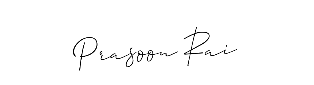 Also You can easily find your signature by using the search form. We will create Prasoon Rai name handwritten signature images for you free of cost using Allison_Script sign style. Prasoon Rai signature style 2 images and pictures png