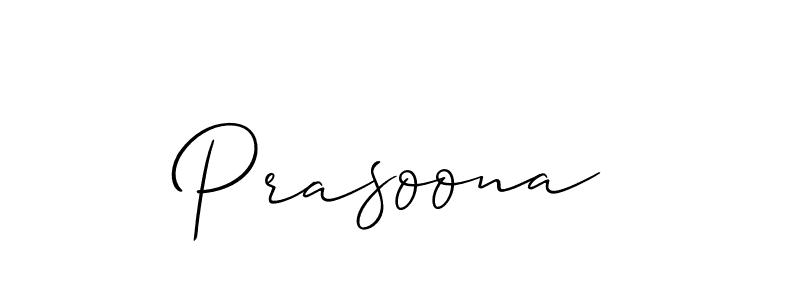 Design your own signature with our free online signature maker. With this signature software, you can create a handwritten (Allison_Script) signature for name Prasoona. Prasoona signature style 2 images and pictures png