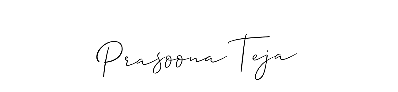 Make a short Prasoona Teja signature style. Manage your documents anywhere anytime using Allison_Script. Create and add eSignatures, submit forms, share and send files easily. Prasoona Teja signature style 2 images and pictures png
