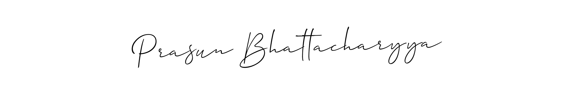 Design your own signature with our free online signature maker. With this signature software, you can create a handwritten (Allison_Script) signature for name Prasun Bhattacharyya. Prasun Bhattacharyya signature style 2 images and pictures png