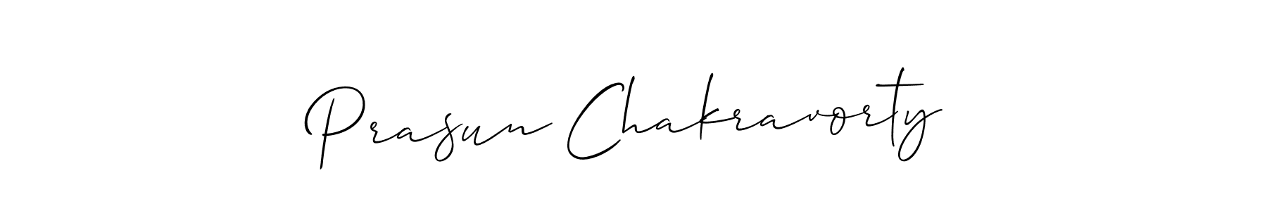 Prasun Chakravorty stylish signature style. Best Handwritten Sign (Allison_Script) for my name. Handwritten Signature Collection Ideas for my name Prasun Chakravorty. Prasun Chakravorty signature style 2 images and pictures png