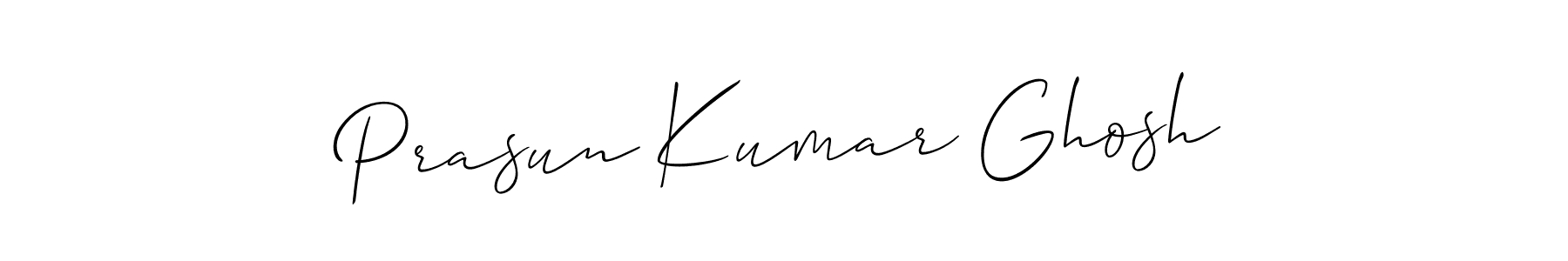 Allison_Script is a professional signature style that is perfect for those who want to add a touch of class to their signature. It is also a great choice for those who want to make their signature more unique. Get Prasun Kumar Ghosh name to fancy signature for free. Prasun Kumar Ghosh signature style 2 images and pictures png