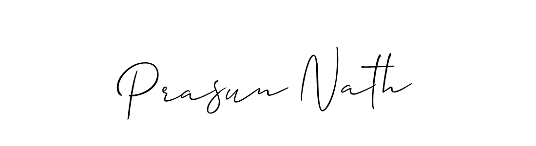 Make a beautiful signature design for name Prasun Nath. With this signature (Allison_Script) style, you can create a handwritten signature for free. Prasun Nath signature style 2 images and pictures png