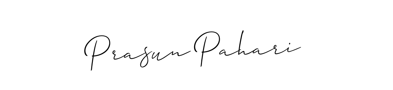 Make a beautiful signature design for name Prasun Pahari. With this signature (Allison_Script) style, you can create a handwritten signature for free. Prasun Pahari signature style 2 images and pictures png