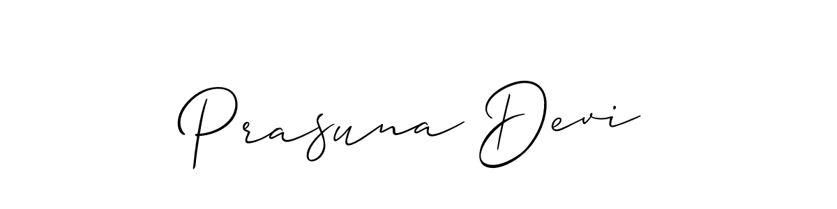 How to make Prasuna Devi name signature. Use Allison_Script style for creating short signs online. This is the latest handwritten sign. Prasuna Devi signature style 2 images and pictures png