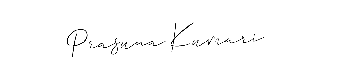 Make a beautiful signature design for name Prasuna Kumari. With this signature (Allison_Script) style, you can create a handwritten signature for free. Prasuna Kumari signature style 2 images and pictures png