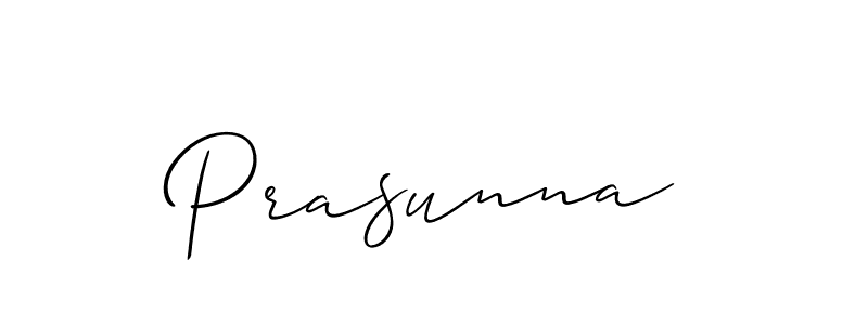 Prasunna stylish signature style. Best Handwritten Sign (Allison_Script) for my name. Handwritten Signature Collection Ideas for my name Prasunna. Prasunna signature style 2 images and pictures png