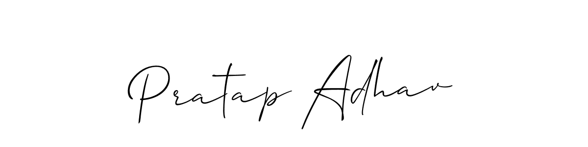 Design your own signature with our free online signature maker. With this signature software, you can create a handwritten (Allison_Script) signature for name Pratap Adhav. Pratap Adhav signature style 2 images and pictures png