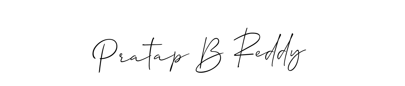 How to make Pratap B Reddy name signature. Use Allison_Script style for creating short signs online. This is the latest handwritten sign. Pratap B Reddy signature style 2 images and pictures png