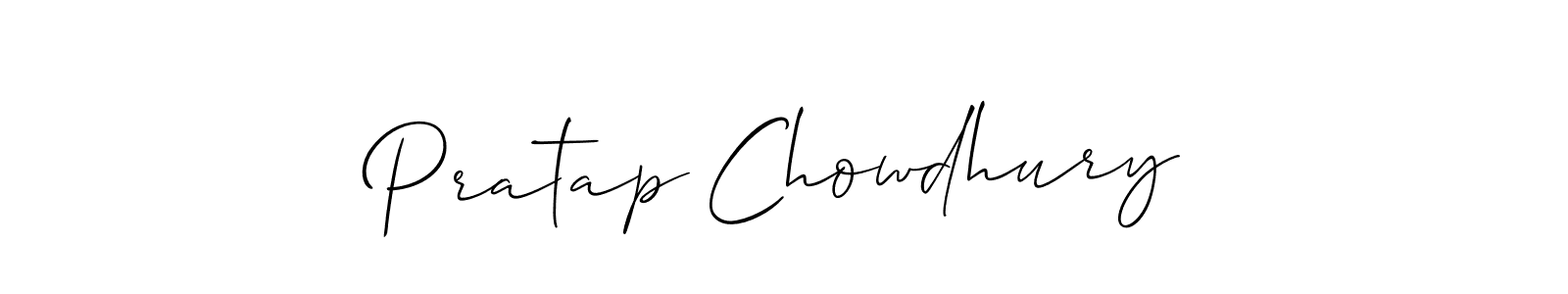 How to make Pratap Chowdhury name signature. Use Allison_Script style for creating short signs online. This is the latest handwritten sign. Pratap Chowdhury signature style 2 images and pictures png