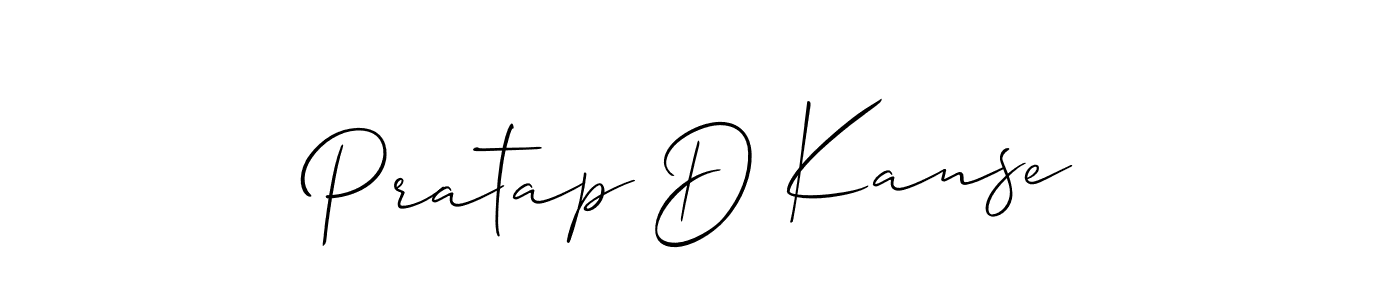 How to make Pratap D Kanse name signature. Use Allison_Script style for creating short signs online. This is the latest handwritten sign. Pratap D Kanse signature style 2 images and pictures png