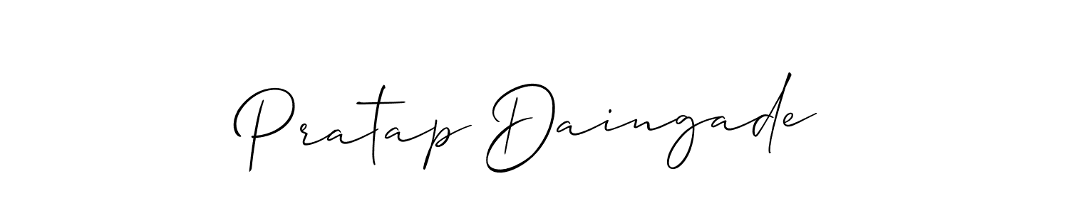 Make a beautiful signature design for name Pratap Daingade. With this signature (Allison_Script) style, you can create a handwritten signature for free. Pratap Daingade signature style 2 images and pictures png