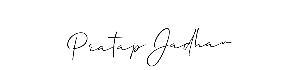 Use a signature maker to create a handwritten signature online. With this signature software, you can design (Allison_Script) your own signature for name Pratap Jadhav. Pratap Jadhav signature style 2 images and pictures png