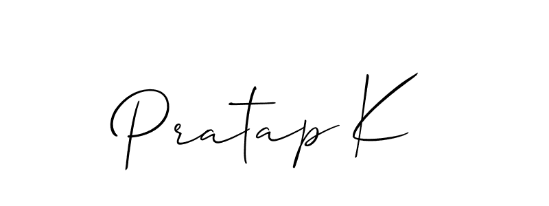 Create a beautiful signature design for name Pratap K. With this signature (Allison_Script) fonts, you can make a handwritten signature for free. Pratap K signature style 2 images and pictures png