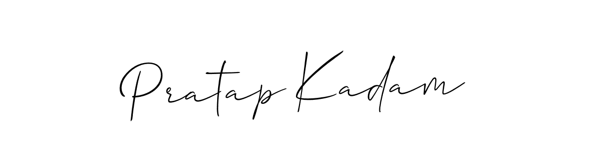 It looks lik you need a new signature style for name Pratap Kadam. Design unique handwritten (Allison_Script) signature with our free signature maker in just a few clicks. Pratap Kadam signature style 2 images and pictures png