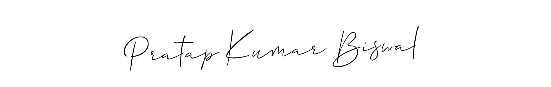 How to make Pratap Kumar Biswal name signature. Use Allison_Script style for creating short signs online. This is the latest handwritten sign. Pratap Kumar Biswal signature style 2 images and pictures png