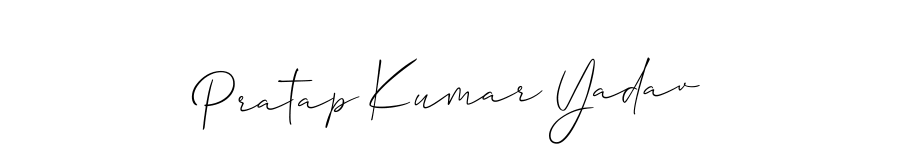 Make a beautiful signature design for name Pratap Kumar Yadav. With this signature (Allison_Script) style, you can create a handwritten signature for free. Pratap Kumar Yadav signature style 2 images and pictures png