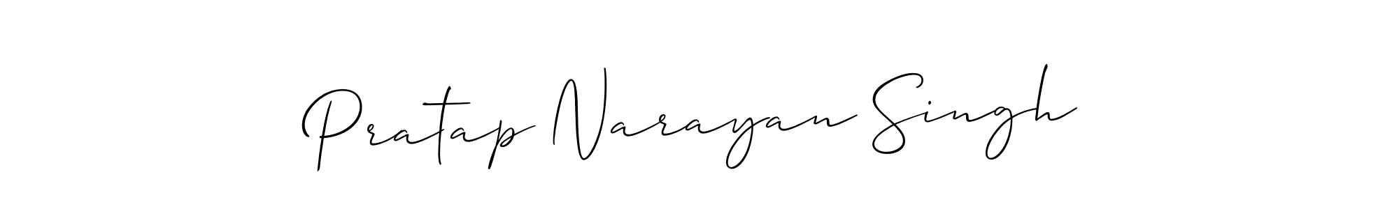 How to make Pratap Narayan Singh name signature. Use Allison_Script style for creating short signs online. This is the latest handwritten sign. Pratap Narayan Singh signature style 2 images and pictures png