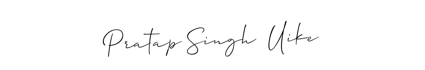 This is the best signature style for the Pratap Singh  Uike name. Also you like these signature font (Allison_Script). Mix name signature. Pratap Singh  Uike signature style 2 images and pictures png
