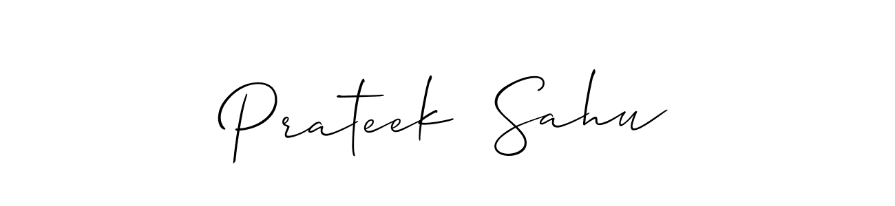 Use a signature maker to create a handwritten signature online. With this signature software, you can design (Allison_Script) your own signature for name Prateek  Sahu. Prateek  Sahu signature style 2 images and pictures png