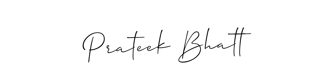 It looks lik you need a new signature style for name Prateek Bhatt. Design unique handwritten (Allison_Script) signature with our free signature maker in just a few clicks. Prateek Bhatt signature style 2 images and pictures png