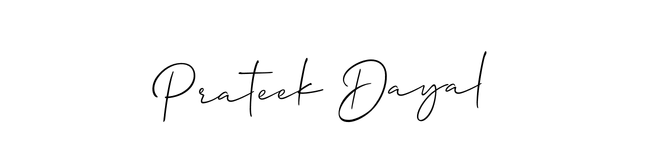 This is the best signature style for the Prateek Dayal name. Also you like these signature font (Allison_Script). Mix name signature. Prateek Dayal signature style 2 images and pictures png