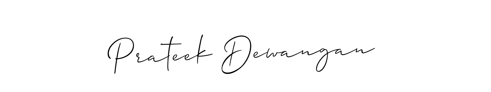 Also we have Prateek Dewangan name is the best signature style. Create professional handwritten signature collection using Allison_Script autograph style. Prateek Dewangan signature style 2 images and pictures png