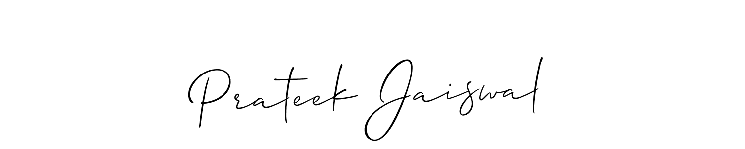 How to Draw Prateek Jaiswal signature style? Allison_Script is a latest design signature styles for name Prateek Jaiswal. Prateek Jaiswal signature style 2 images and pictures png