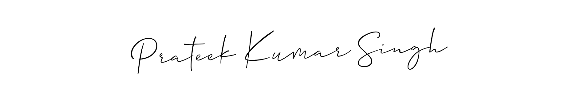 Make a short Prateek Kumar Singh signature style. Manage your documents anywhere anytime using Allison_Script. Create and add eSignatures, submit forms, share and send files easily. Prateek Kumar Singh signature style 2 images and pictures png