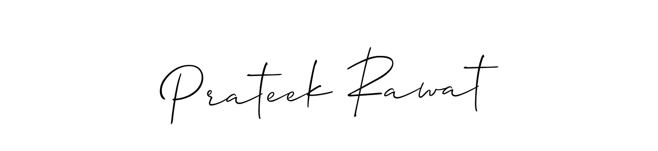 Make a beautiful signature design for name Prateek Rawat. With this signature (Allison_Script) style, you can create a handwritten signature for free. Prateek Rawat signature style 2 images and pictures png